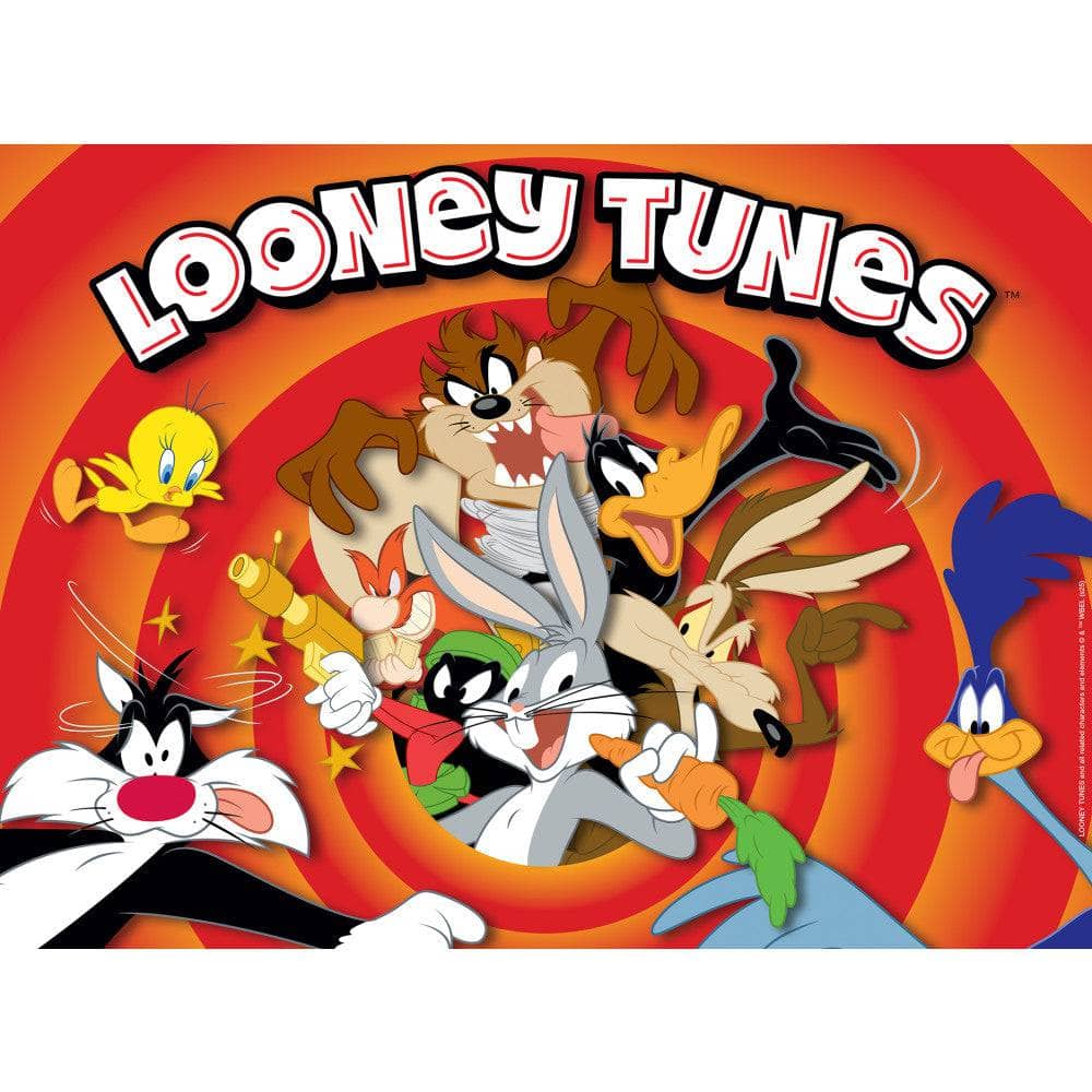 Looney Tunes 100 piece jigsaw puzzle featuring classic characters by Master Pieces with colorful red target background