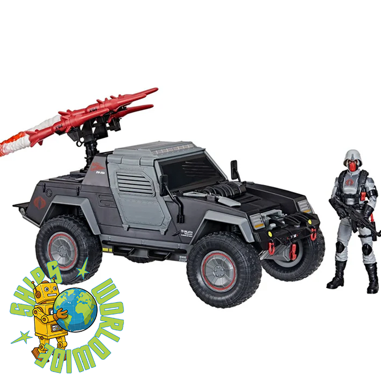 Hasbro GI Joe Classified Series Night Attack Stinger Cobra Jeep with driver figure and mounted missile launcher