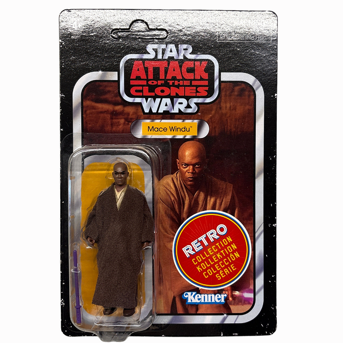 Mace Windu Star Wars Retro Collection Action Figure - in case by Kenner in original carded packaging