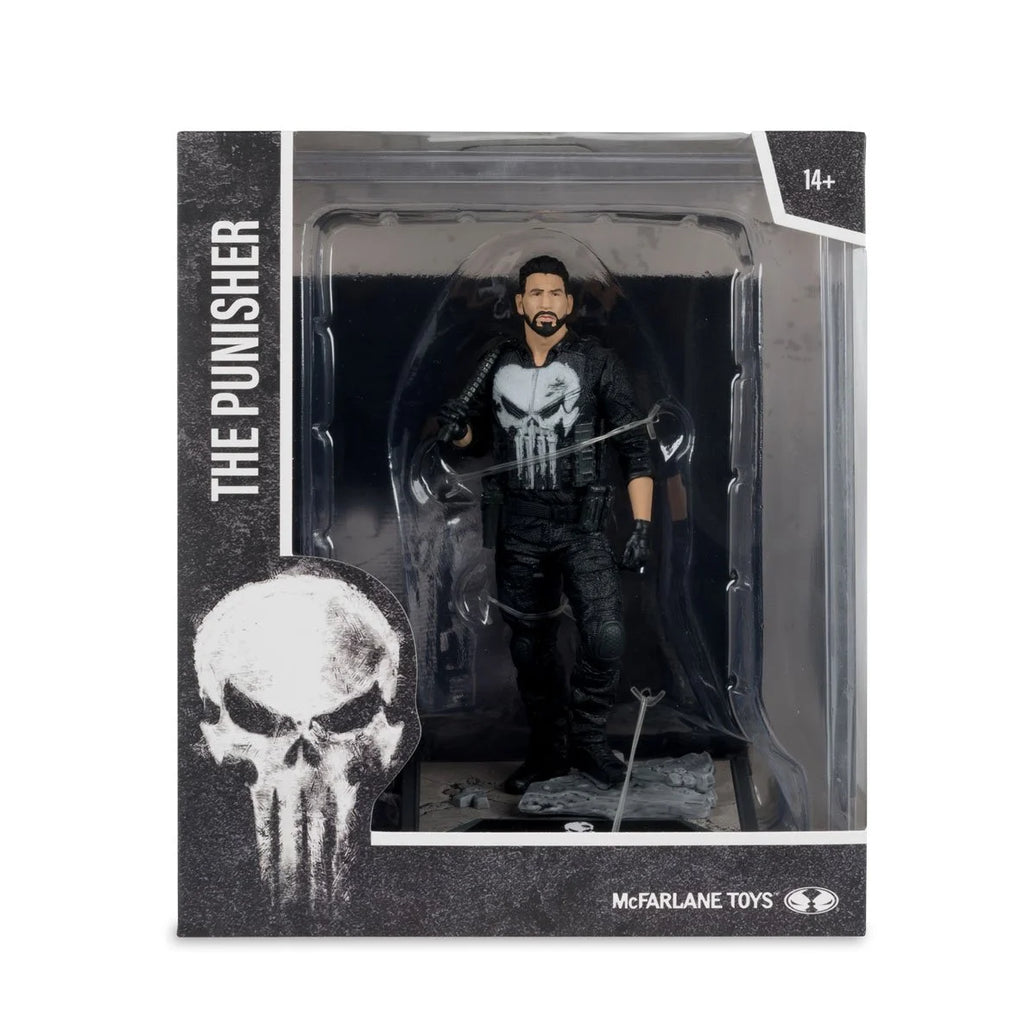 The Punisher - Marvel Studios 1:10 Scale Posed Figure Scene McFarlane Toys by Hasbro in packaging with skull logo