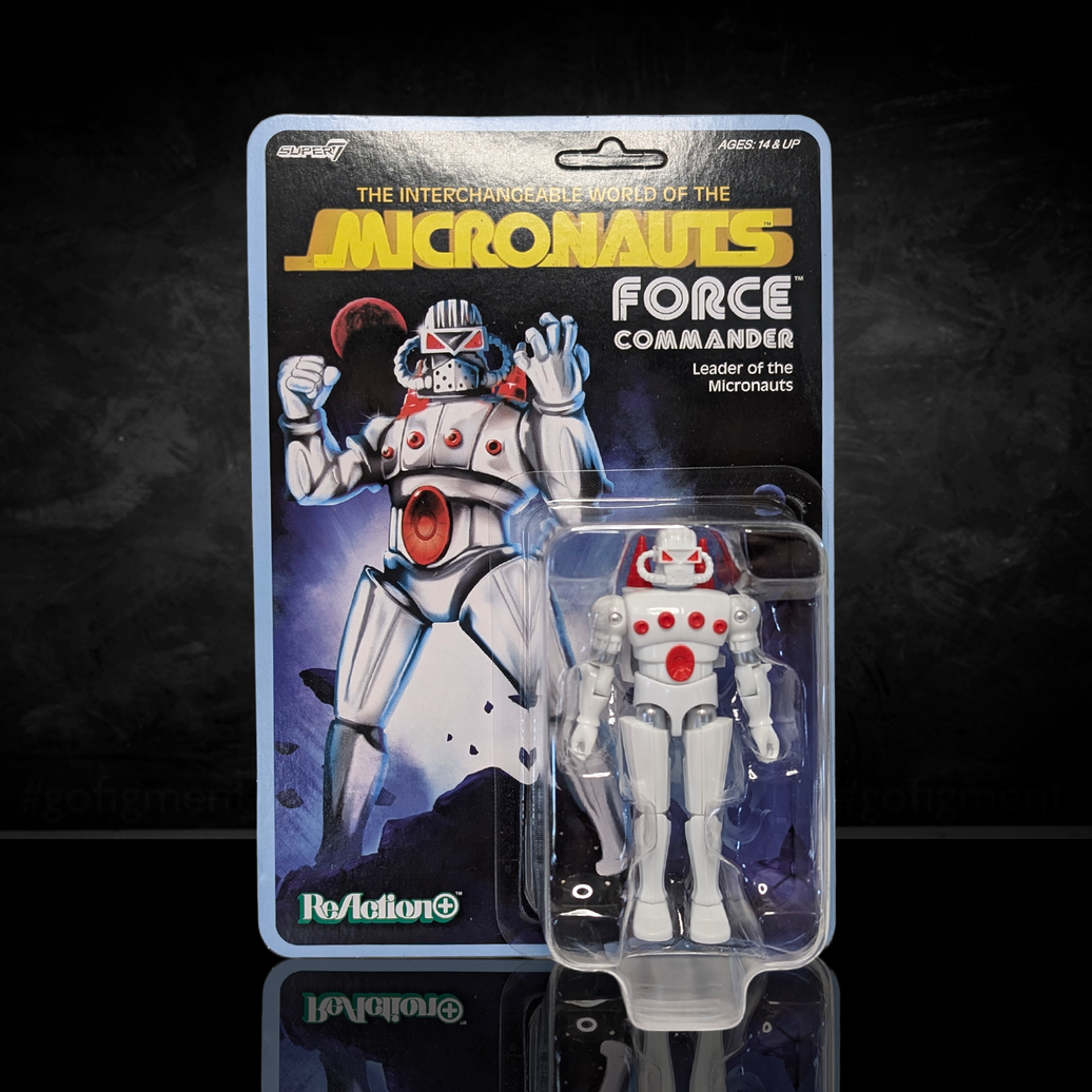 Micronauts Force Commander 3 3/4-Inch ReAction+ Figure – Vintage-Inspired Collectible Action Figure
