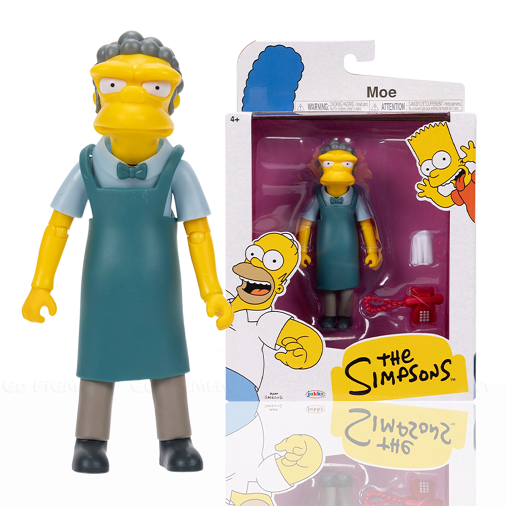 Moe Szyslak with Telephone Wave 2 Action Figure The Simpsons 5in Scale by Jakks Pacific in packaging and out of box.