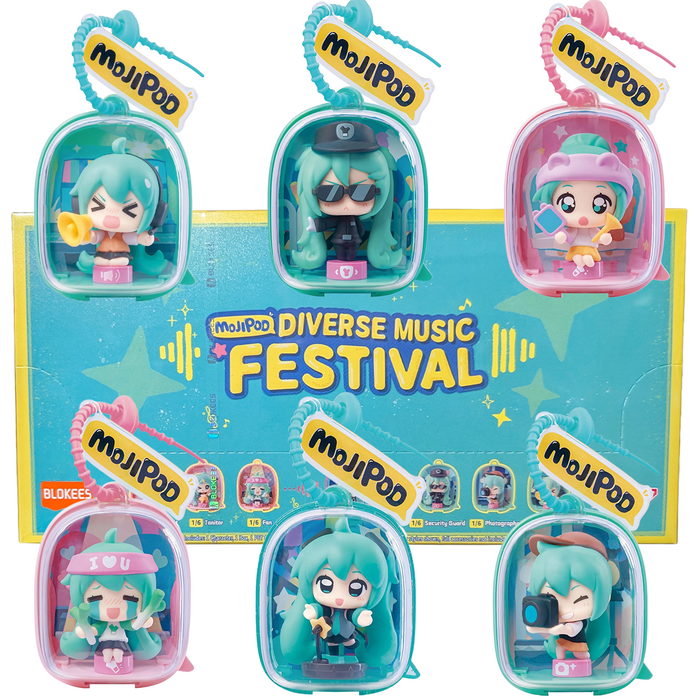 Hatsune Miku Blokees Mojipod Model Kit Diverse Music Festival Case of 6 by Blokees, six colorful character kits