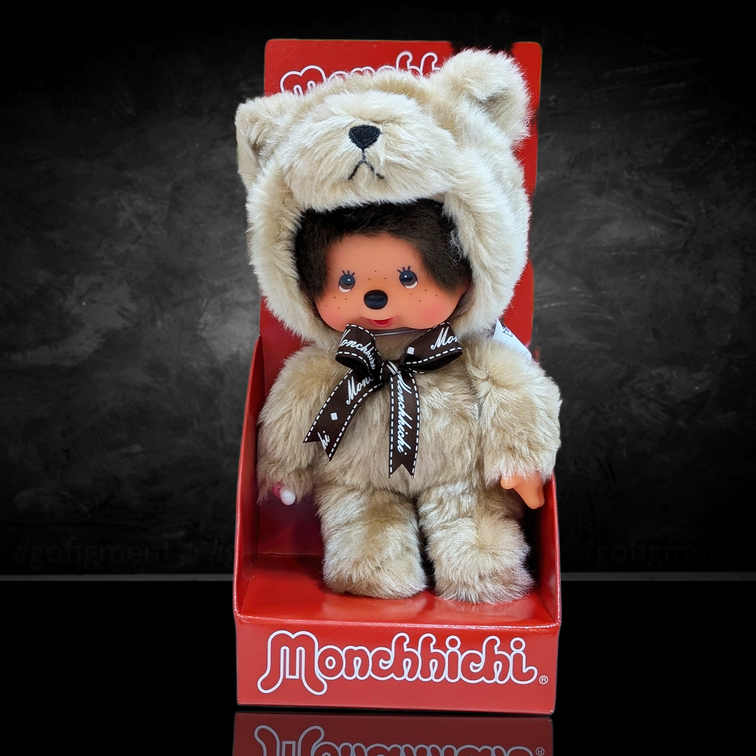 8" Large Monchhichi Doll - Animal Friend Teddy Bear - Authentic Monkey Plush, NWT