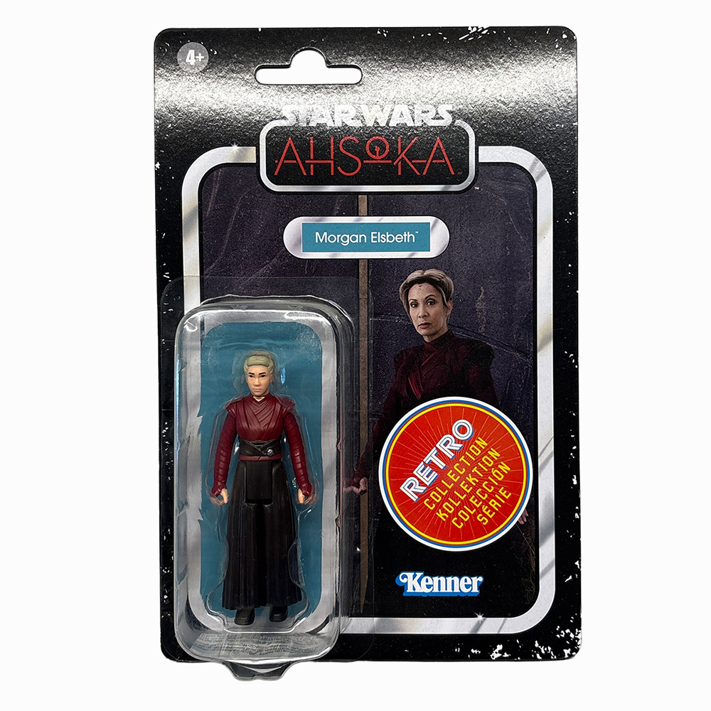 Morgan Elsbeth Star Wars Retro Collection Action Figure in case Ahsoka by Kenner in blister packaging