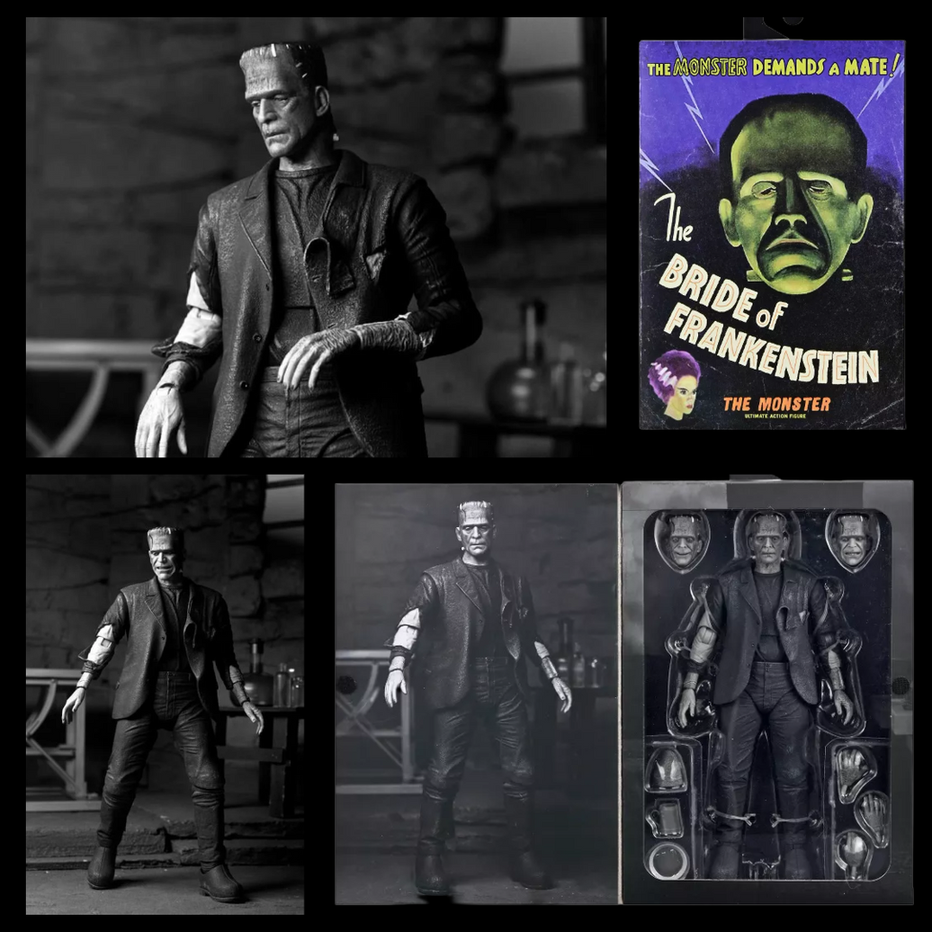Frankenstein’s Monster B&W Bride of Frankenstein Ultimate Action Figure NECA 7”