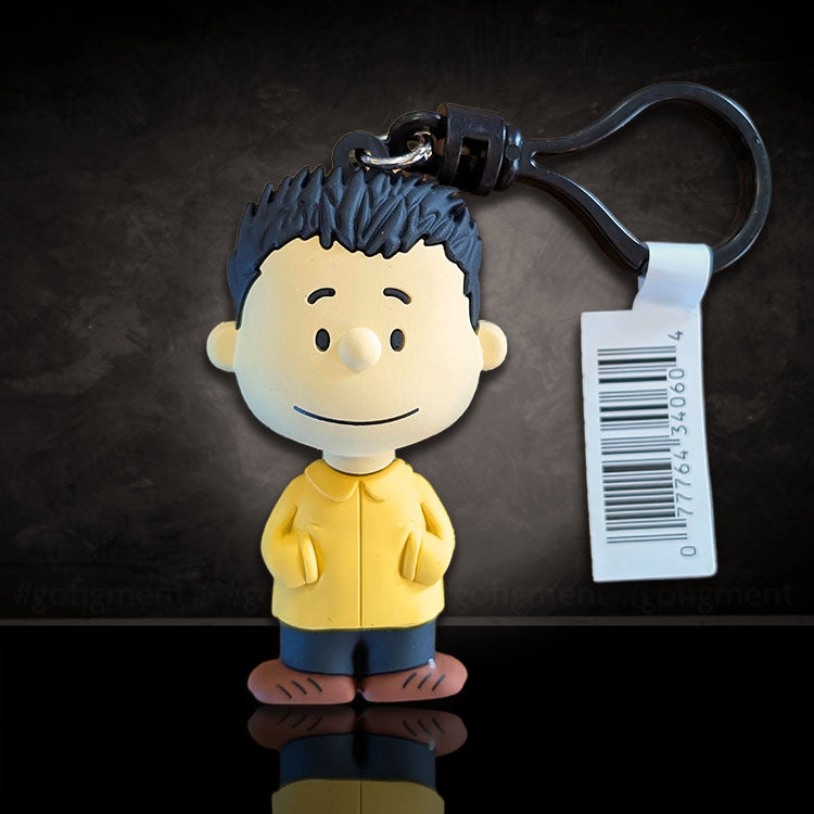 Monogram Shermy Peanuts Series 4 figural bag clip blind box keychain with character in yellow jacket