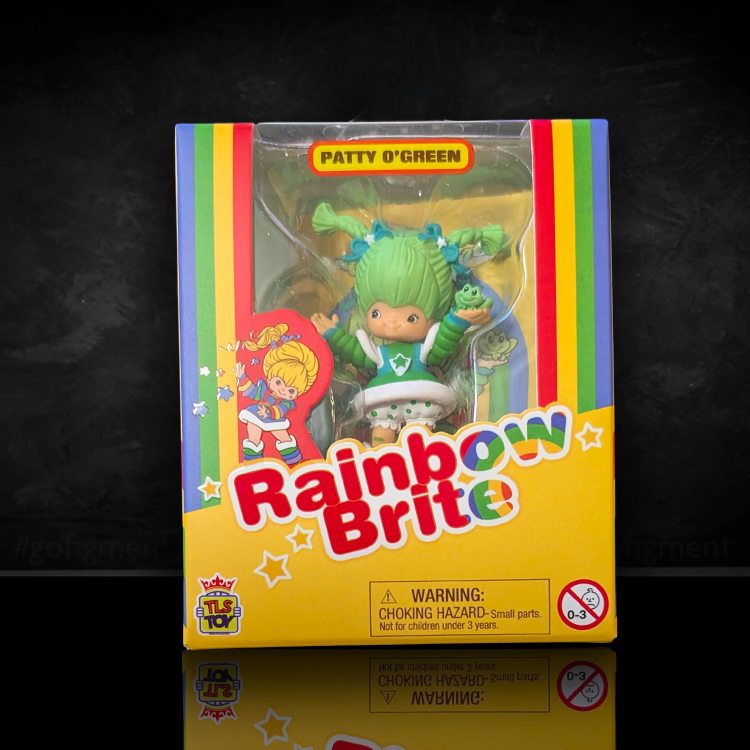 Patty O'Green Rainbow Brite 2.5-inch collectible figure in colorful box with green outfit and signature pigtails