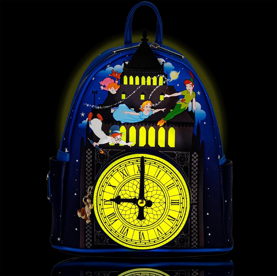 PETER PAN Loungefly Glow-in-the-Dark Tower Disney Mini-Backpack