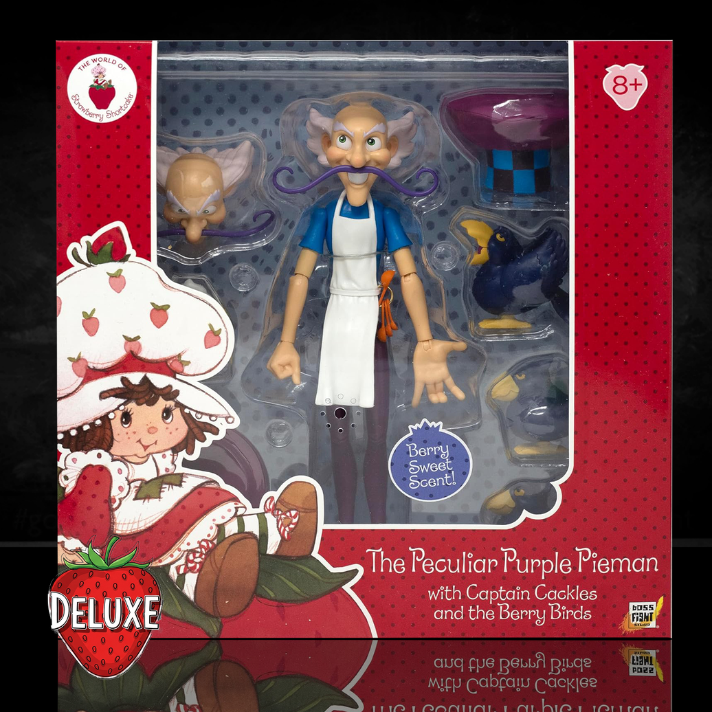 Boss Fight Studio Llc Purple Pie Man deluxe figure with Captain Cackles and Berry Birds collectible set in packaging