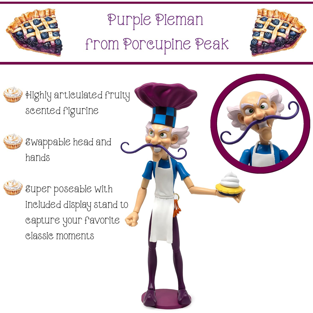 Boss Fight Studio Llc Purple Pie Man villain figure with chef hat, removable parts, and display stand from Strawberry Shortcake series