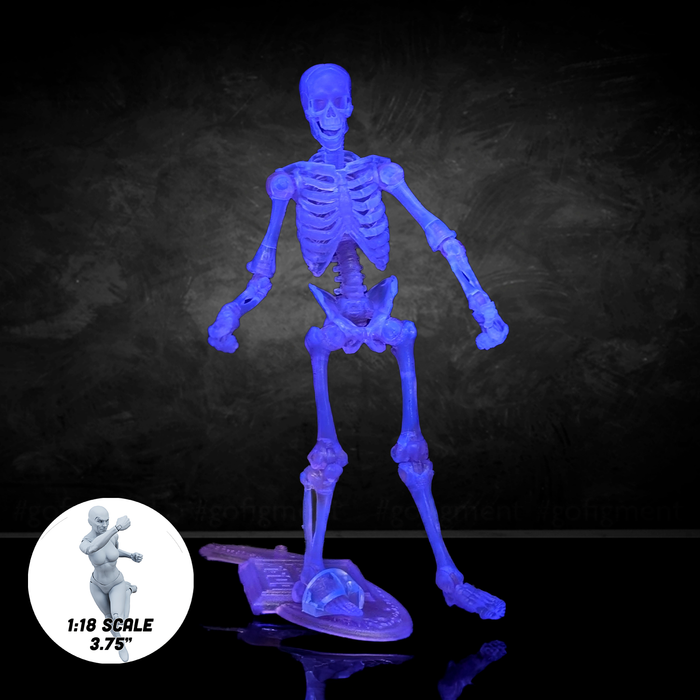 Vitruvian H.A.C.K.S. Purple Translucent Skeleton Blank 1:18 Scale Premium Action Figure - Blacklight Activated by Boss Fight Studio Llc