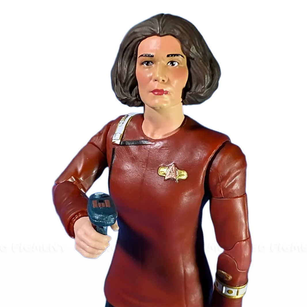 Captain Garrett Star Trek The Next Generation 1/12 Scale Action Figure Nacelle wearing uniform holding device by Nacelle