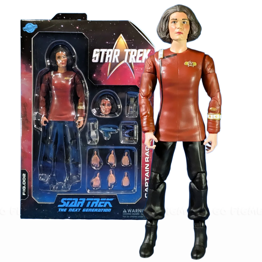 Captain Garrett Star Trek The Next Generation 1/12 Scale Action Figure Nacelle with interchangeable hands and accessories.