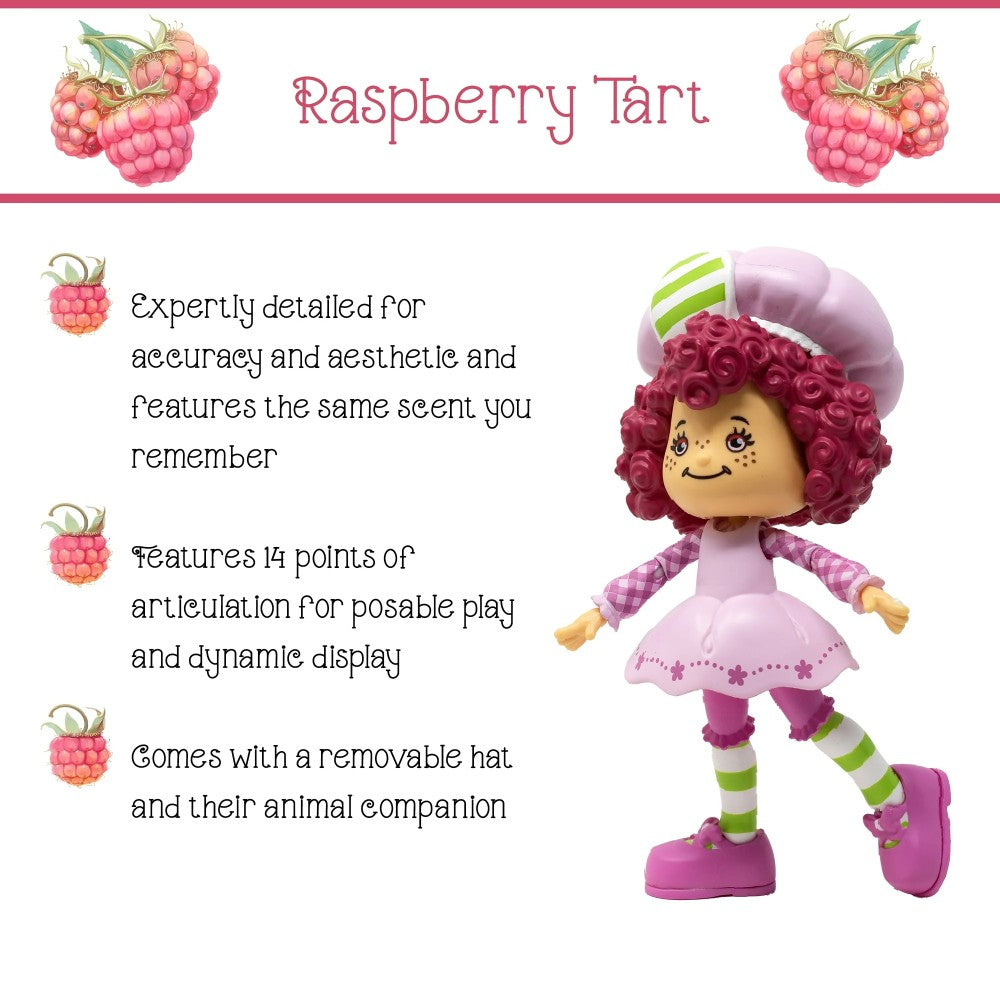 Boss Fight Studio Llc Raspberry Tart figure with curly hair, pink chef outfit, striped green socks, and removable hat accessory
