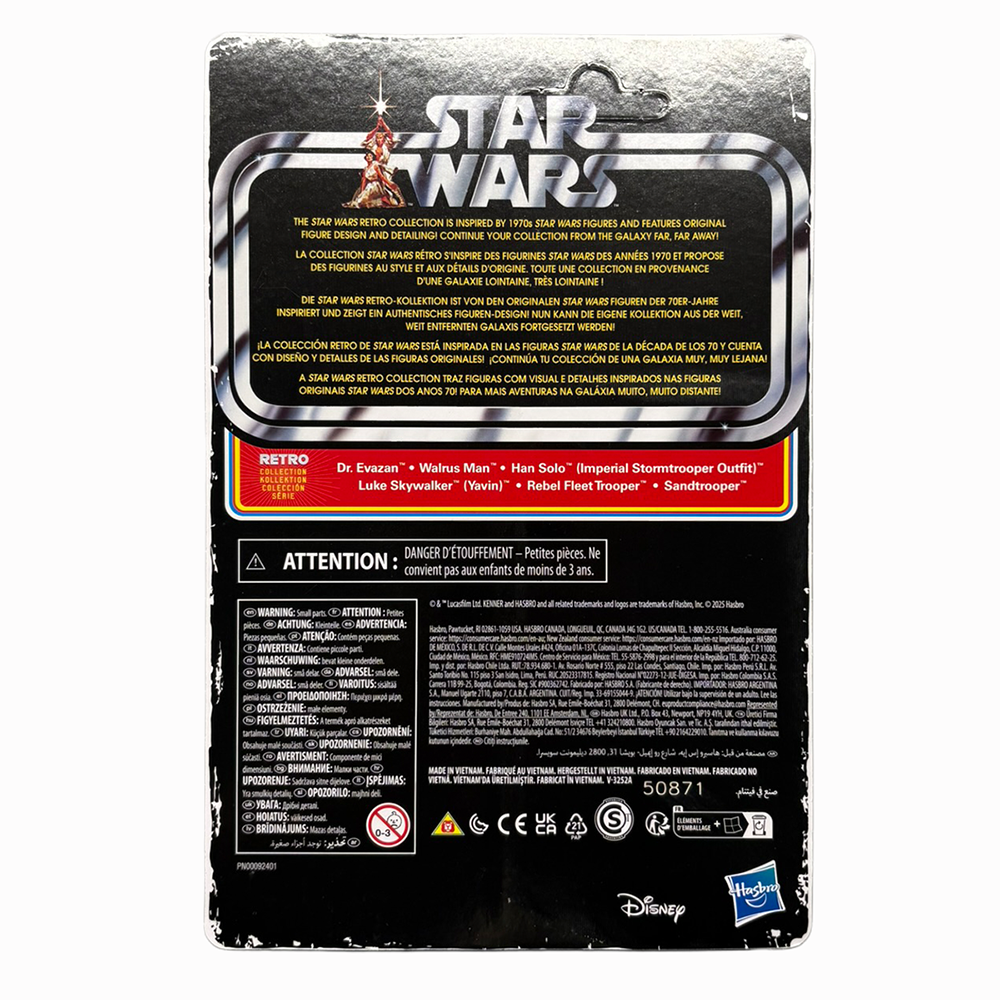Rebel Fleet Trooper Star Wars Retro Collection Action Figure by Hasbro with Blaster 3.75 in back packaging