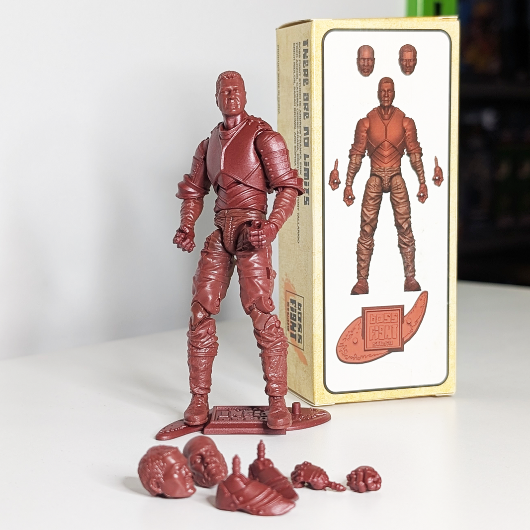 Vitruvian H.A.C.K.S. Fantasy Character Blanks Red Male Knight 1:18 Scale Action Figure by Boss Fight Studio with accessories and stand