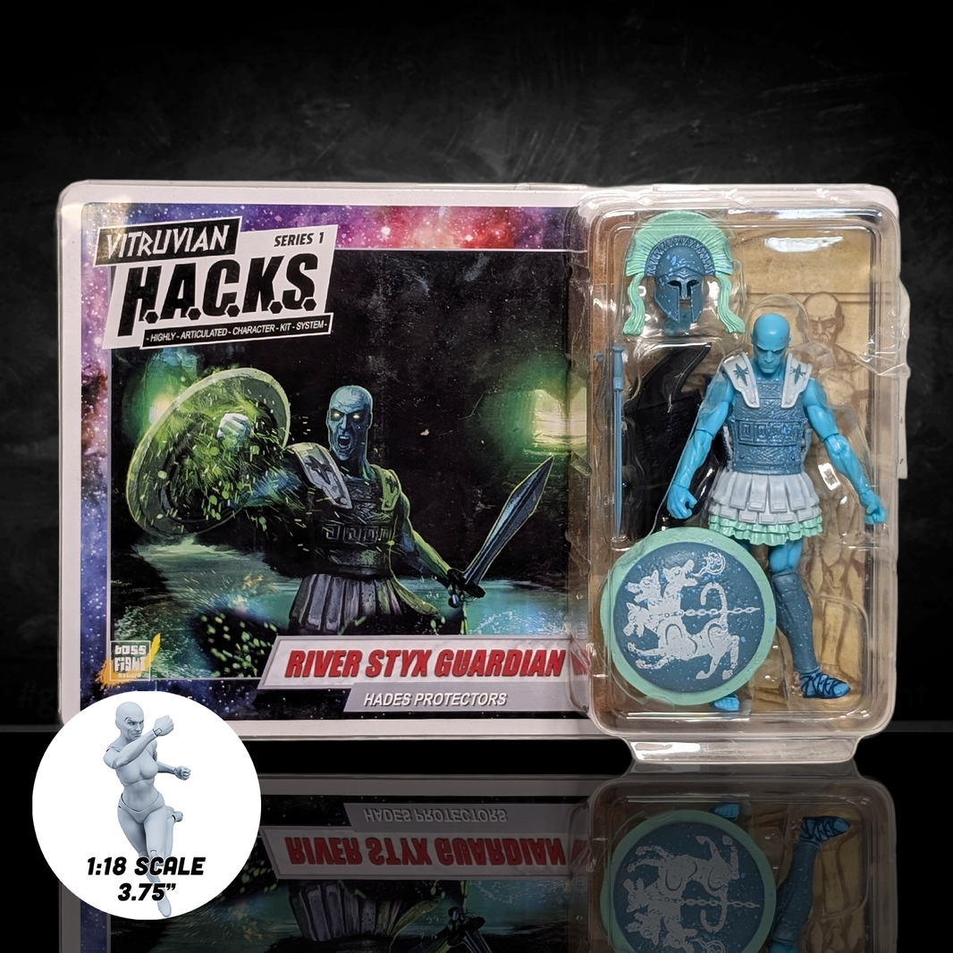 River Styx Guardian Vitruvian H.A.C.K.S. Action Figure Spectral Spartan of the Underworld 1:18 Scale