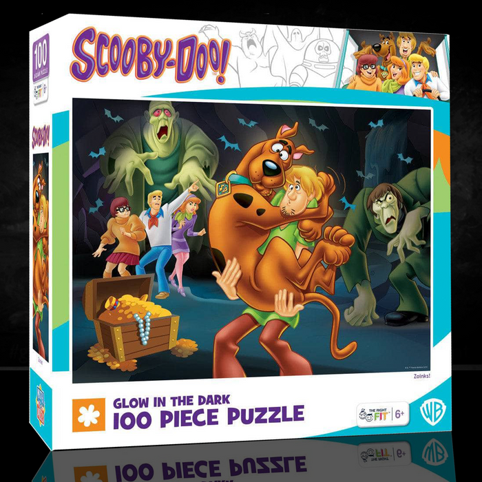 Scooby Doo 100 Piece Zoinks Glow In The Dark Jigsaw Puzzle Master Pieces by Master Pieces with classic mystery scene