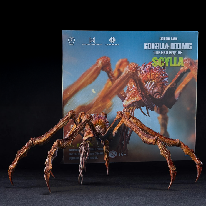 Scylla Godzilla x Kong The New Empire Hiya Toys Exquisite Basic Action Figure NIB posed with detailed spider-like limbs
