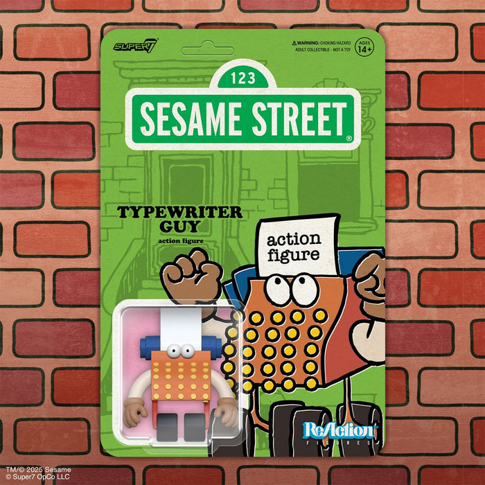 image of Typewriter Guy - Sesame Street Action Figure - Super7 Wave 6 3.75 inch