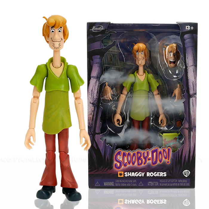 Scooby-Doo! Wave 1 Shaggy Rogers 1:12 Scale Action Figure by Jada Toys with extra interchangeable parts in packaging.