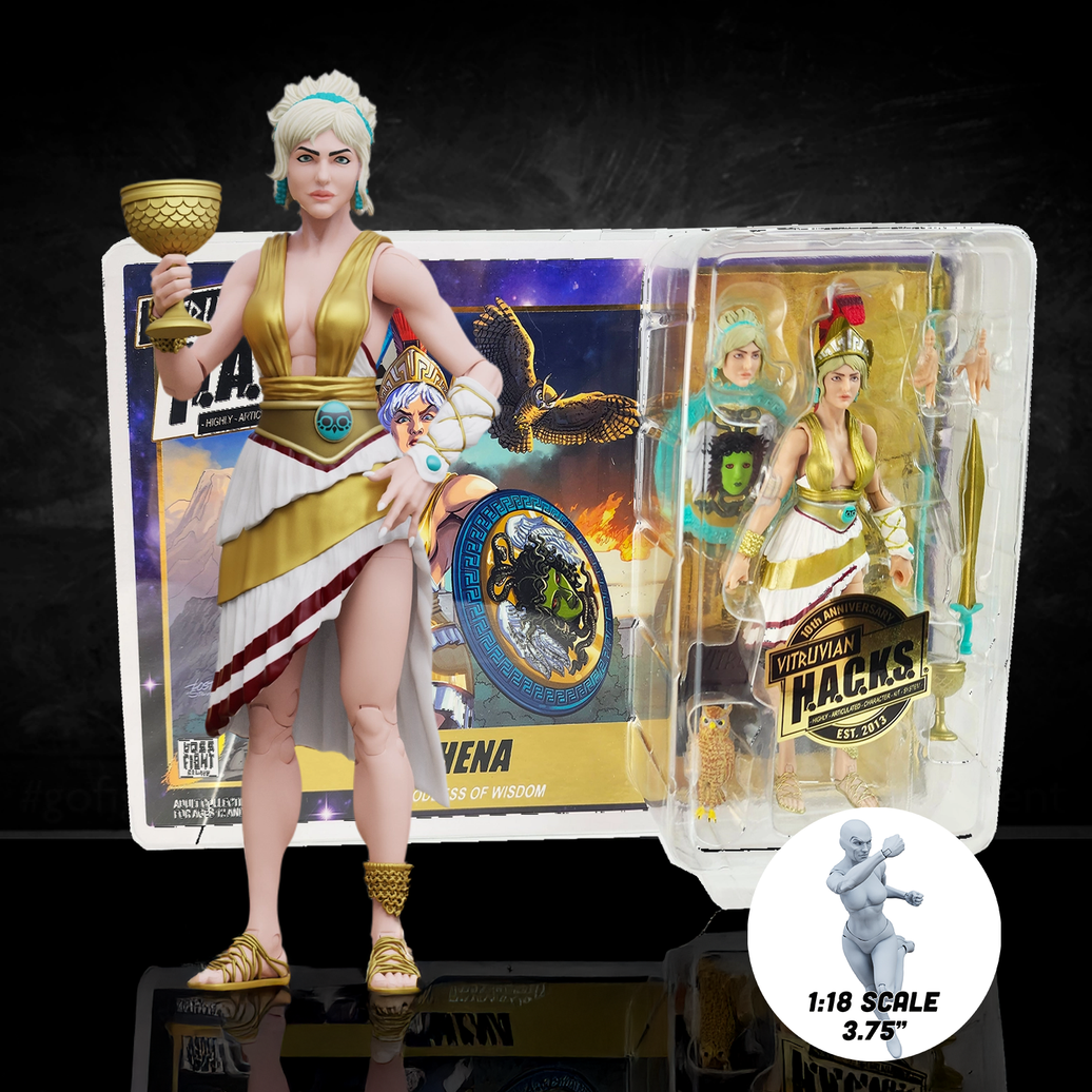 Vitruvian H.A.C.K.S. Action Figure – Athena 10th Anniversary Edition – Legendary Greek Warrior Goddess 1:18 Scale