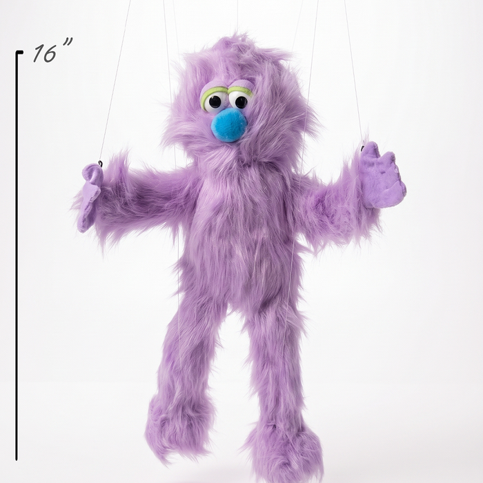 Silly Puppets Gumboil Purple Monster Marionette - 18inch Furry Puppet with Movable Arms and Legs