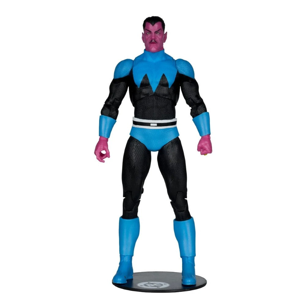 A Marvel action figure of the character Sandman, standing on a circular black display base against a plain white background.