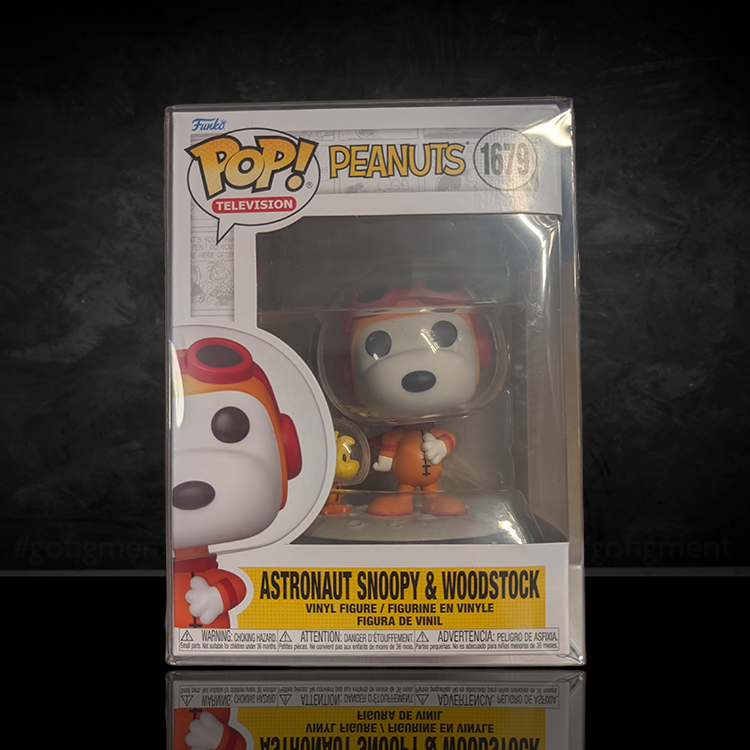 Funko Pop Peanuts Astronaut Snoopy and Woodstock vinyl figure in window display box