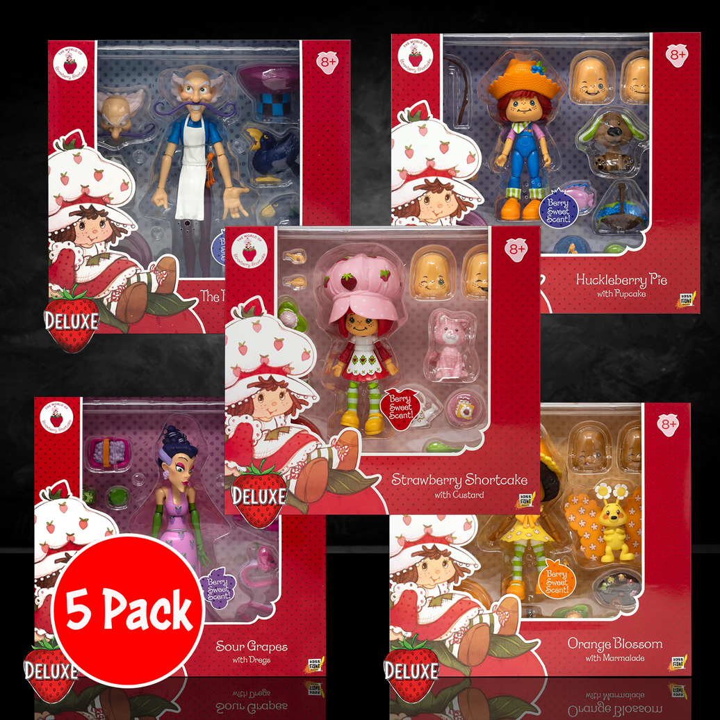 Strawberry Shortcake Deluxe Action Figures BUNDLE – 5-Pack Scented Collectible Figurines with Accessories