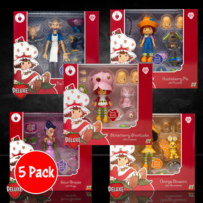 Strawberry Shortcake Deluxe Action Figures BUNDLE – 5-Pack Scented Collectible Figurines with Accessories by Boss Fight Studio Llc