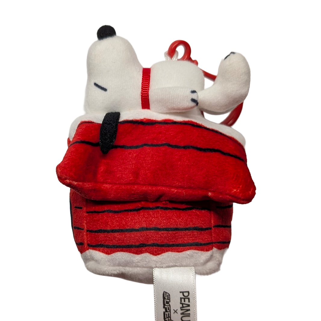 Snoopy on Doghouse Peanuts Super Duper Plush Holiday Keychain Super7 red plush keychain