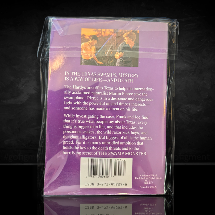 Back cover of The Hardy Boys #83 The Swamp Monster 1985 edition by Simon & Schuster Wanderer Books