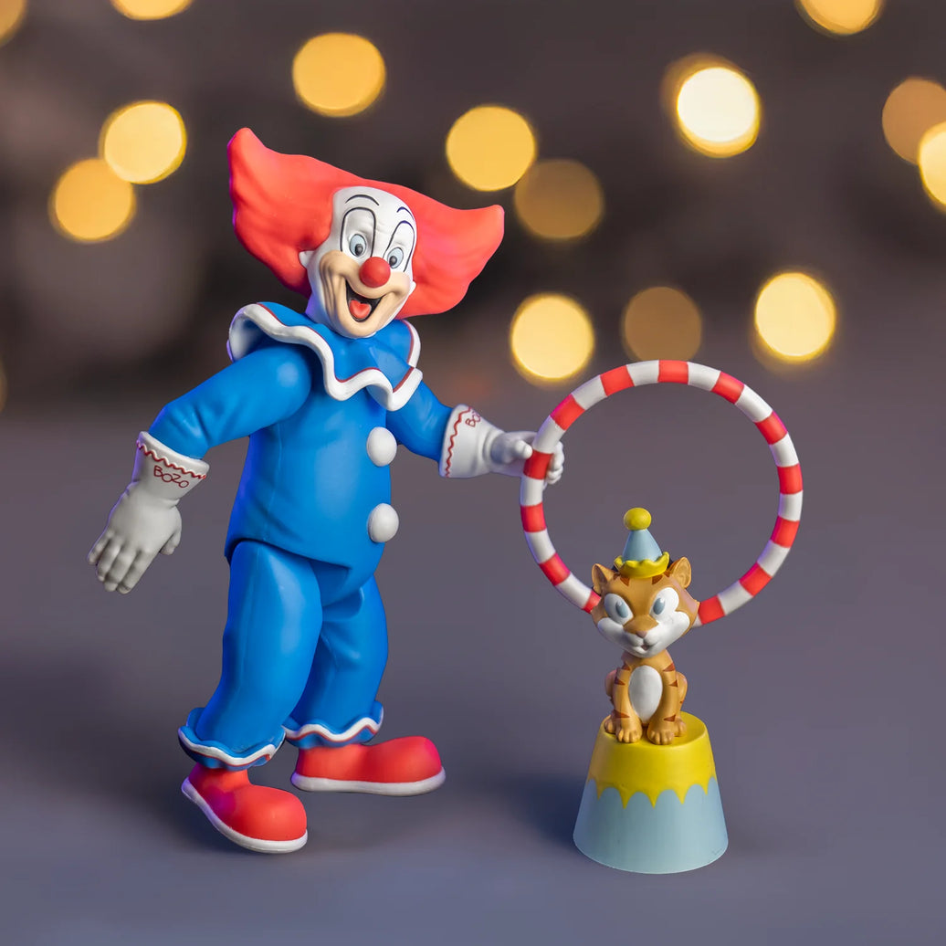 Bozo the Clown 5-Inch Action Figure - Classic TV Icon with Circus Accessories