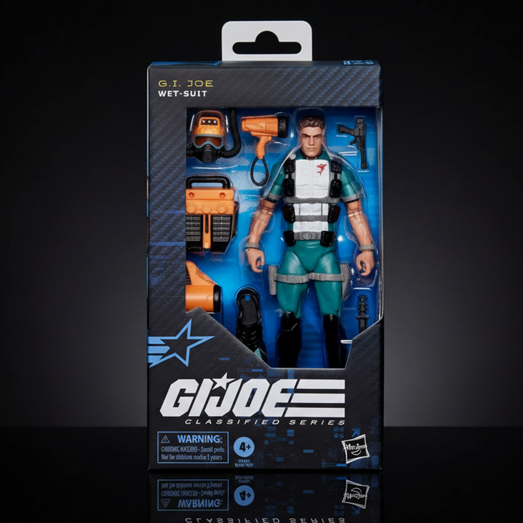 Hasbro G.I. Joe Classified Series 6-inch Wet-Suit action figure with underwater gear in retail packaging