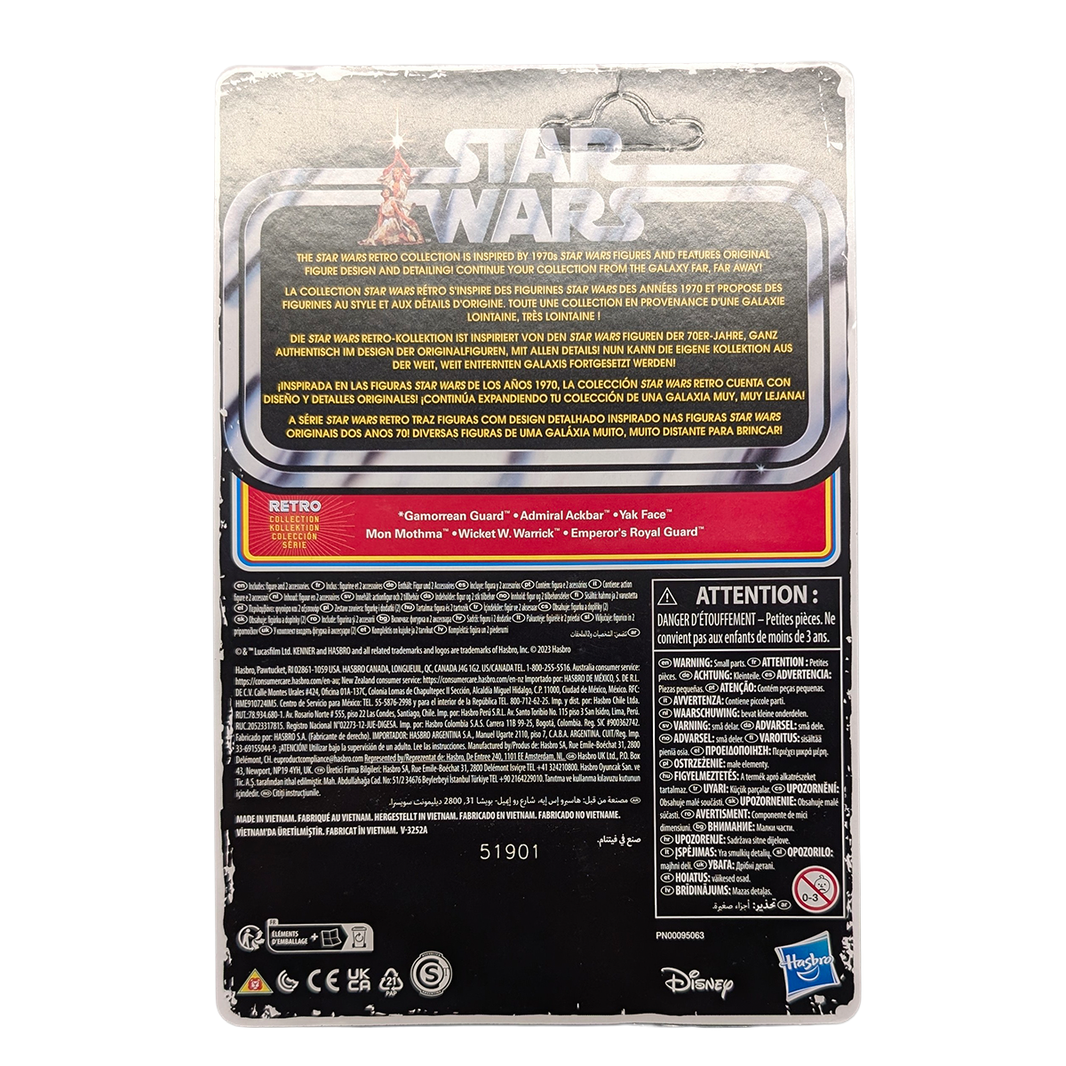 Wicket W. Warrick Star Wars Retro Collection ROTJ Action Figure in case by Kenner, back of package