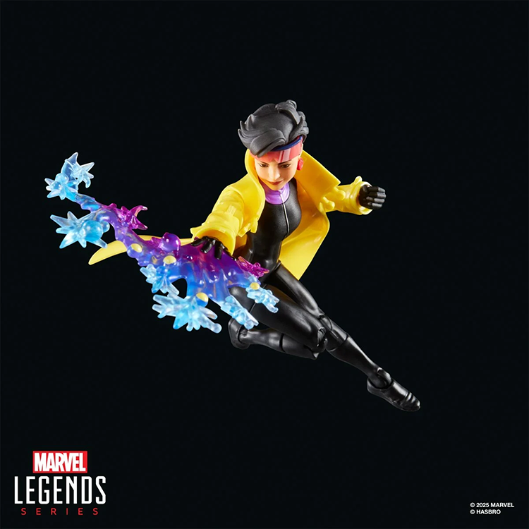 Hasbro Marvel Legends Jubilee action figure in dynamic pose with plasmoid power effects from X-Men 97 series