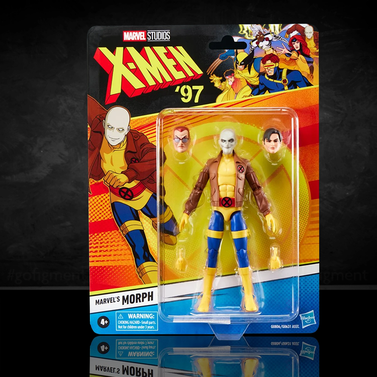 Hasbro Marvel Legends Morph action figure from X-Men ’97 with interchangeable heads and hands in packaging