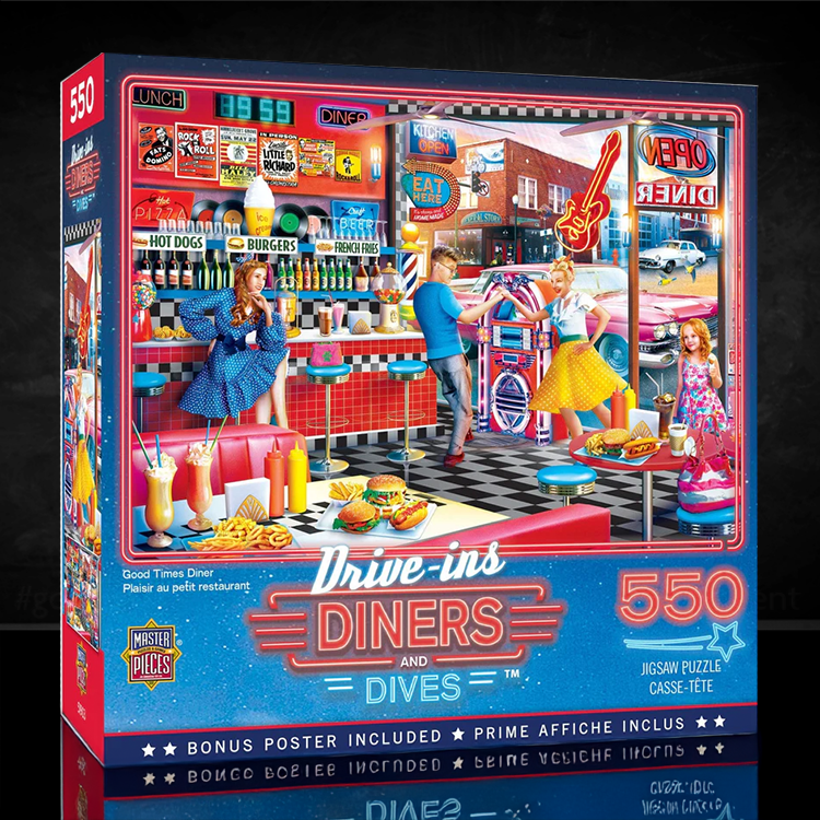 Drive-Ins Diners and Dives Puzzle Good Times Diner Master Pieces 550 Pieces image 0