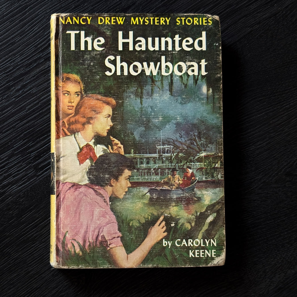 35 The Haunted Showboat "Blue Endpages" Nancy Drew Mystery Books -1957 image 0