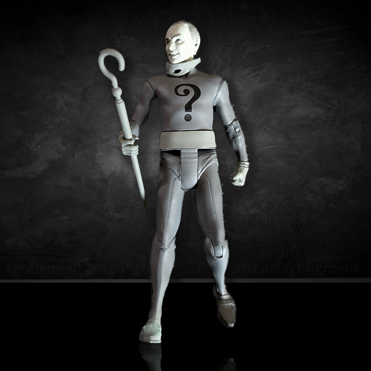 The Riddler Black and White  Batman '66 LOOSE 1/12 Scale Action Figure image 0