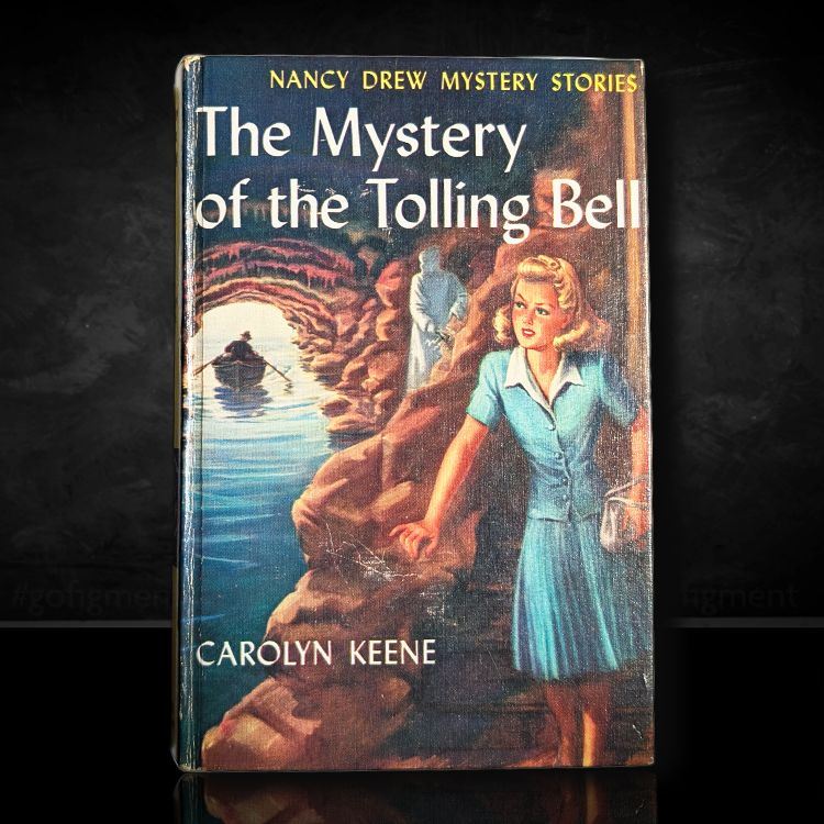23 Mystery of the Tolling Bell Nancy Drew Mystery Books -1948 Blue Endpages image 0