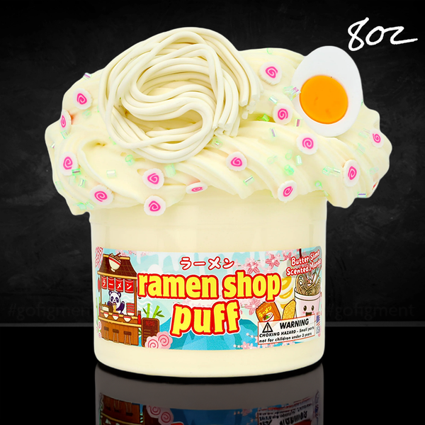 Dope Slimes Ramen Shop Puff mango scented butter slime with noodles and egg decorations in 8oz jar