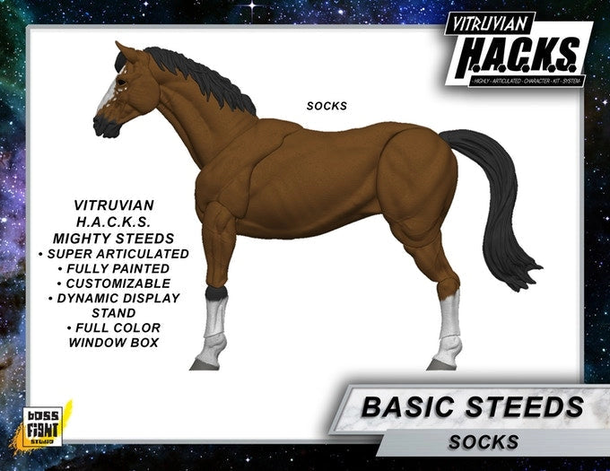 Mighty Steeds Socks the Horse 1:18 Scale Vitruvian HACKS Compatible NIB
