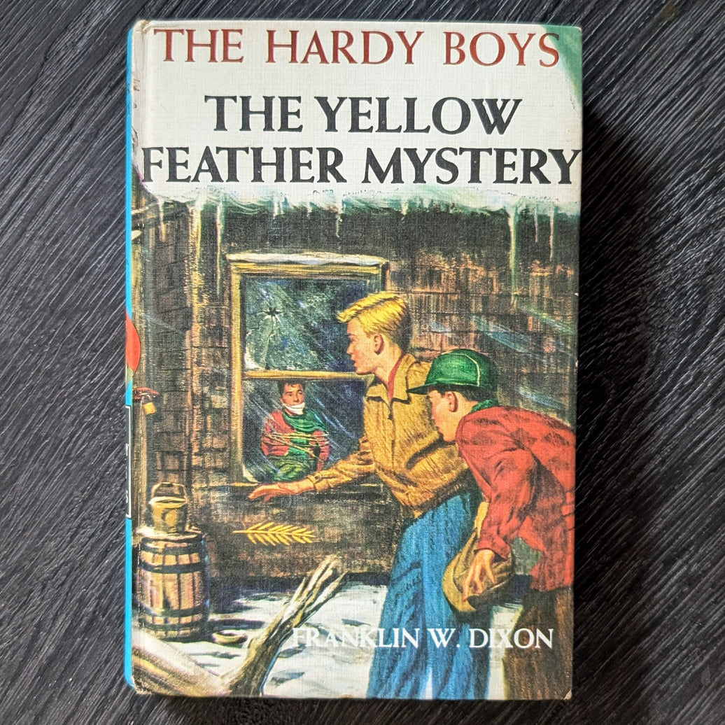 33 The Yellow Feather Mystery (1953): Vintage Hardy Boys Book Blue-Back image 0