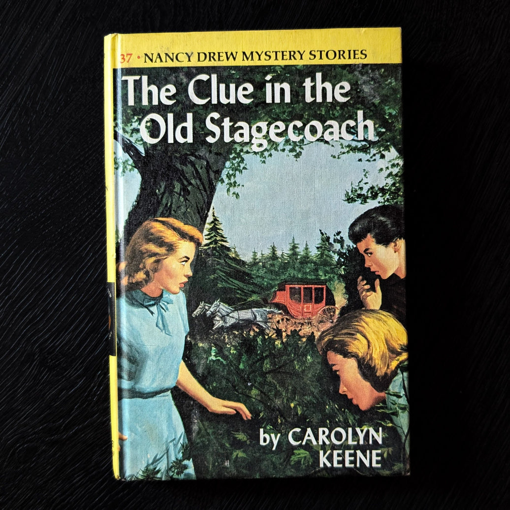 37 The Clue in the Old Stagecoach Nancy Drew Book -1960-Yellow Bar image 0