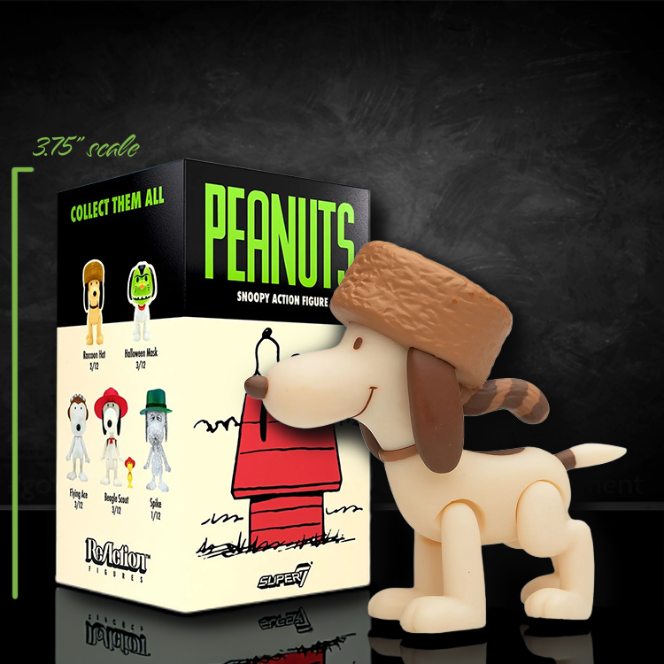 Raccoon Hat Snoopy Sepia Super7 Wave 2 Snoopy Action Figure 3.75 LOOSE image 0