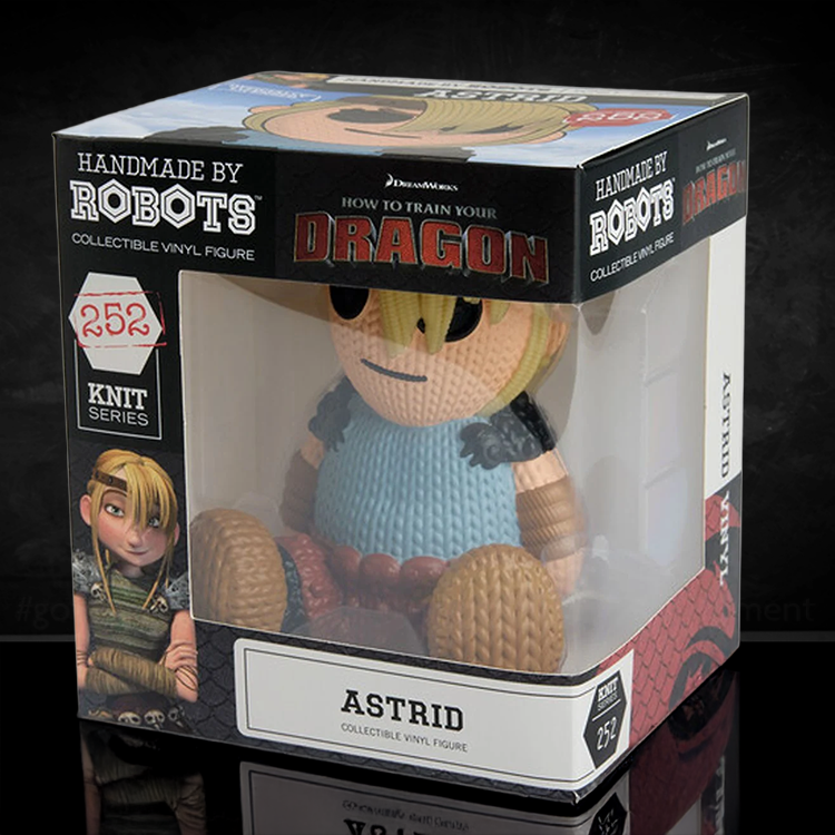 Handmade by Robots Astrid 252 collectible vinyl action figure from How to Train Your Dragon in knit series packaging