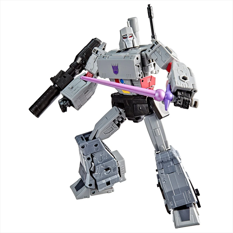 Leader Class Megatron Transformers Movie Studio Series Action Figure in dynamic pose with blaster and sword by Hasbro